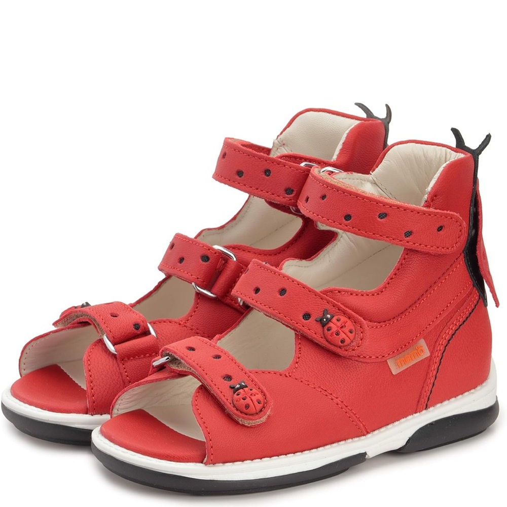 Vibrant Red Sandals with Adjustable Straps and Arch Support sz6